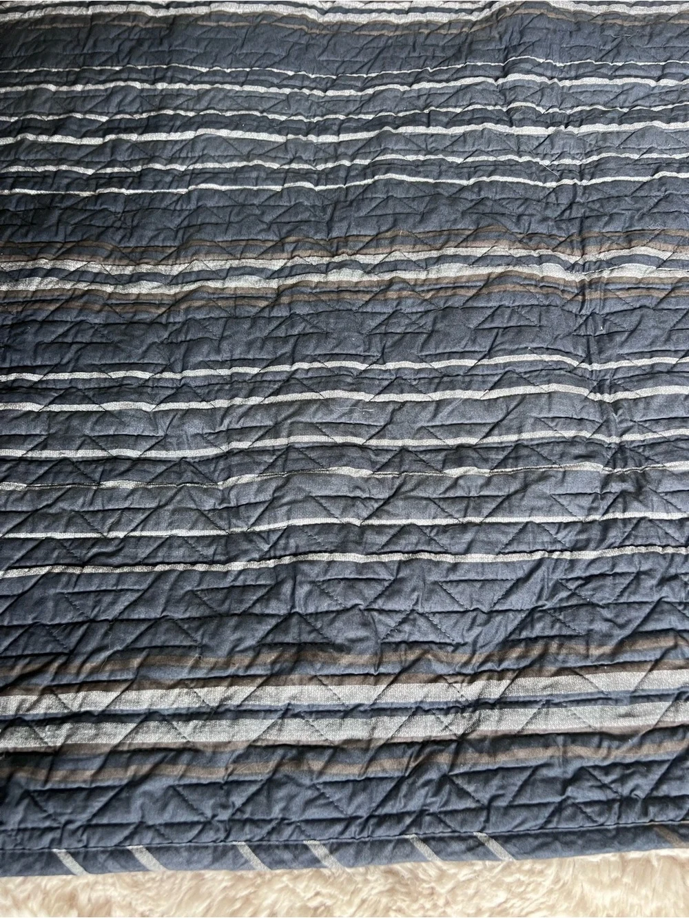 Pendleton Navy and White Striped quilt Set